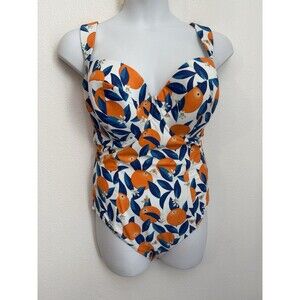 Panache Swimsuit Sicily Monica Balconette One Piece US 38K Underwire Oranges